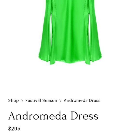 Overthesea Andromeda Green Satin Cut Out Cocktail Mermaid Fairy 90s Dress Size S - Picture 15 of 15